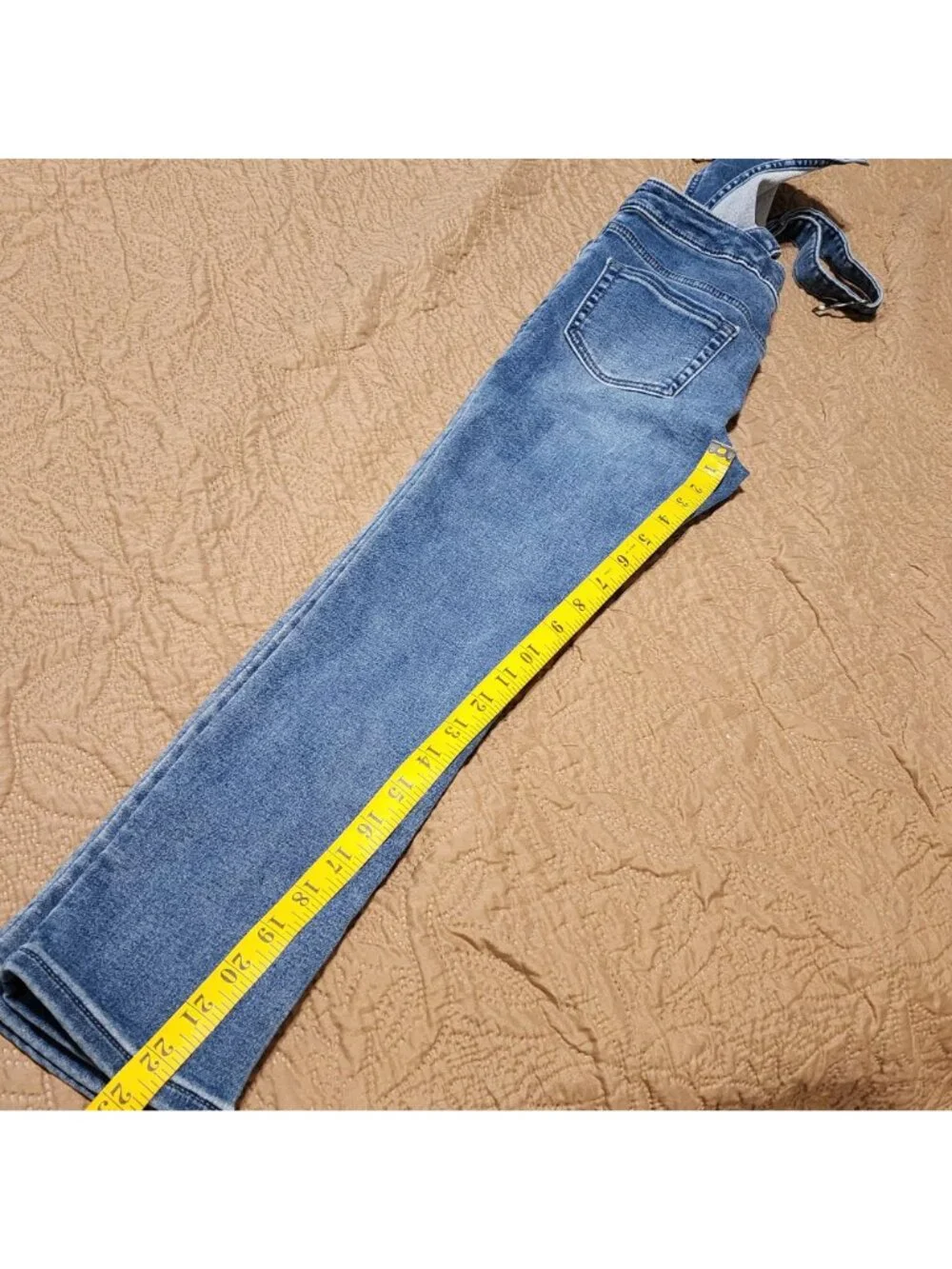 Cat and Jack denim overalls jumper sz 7-8 girl blue stretch